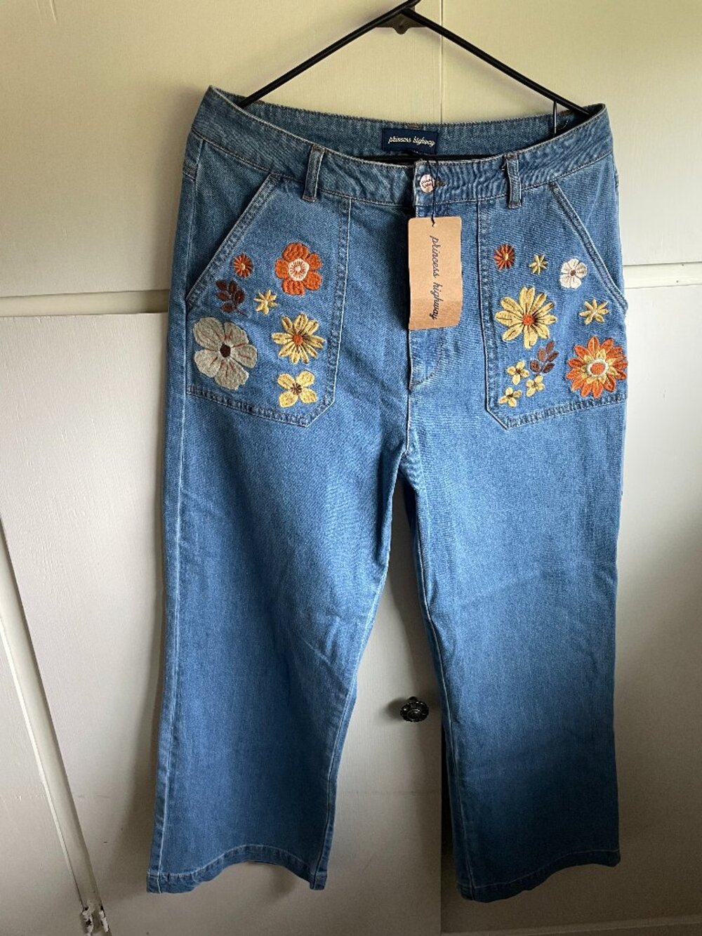 70s Inspired Vintage Flare Floral Princess Highway Jeans